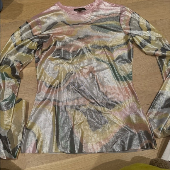 AFRM
Printed Foil Mesh Kaylee Crewneck Long Sleeve Top - Picture 2 of 2